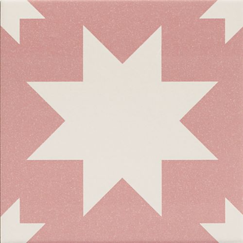 Carrelage sol effet carreaux de ciment Hercule Star pink 20x20 cm
