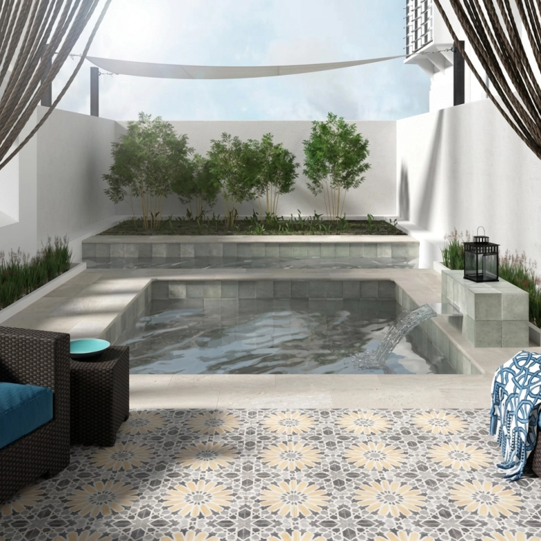 Carrelage sol effet carreaux de ciment Casablanca guadix 20x20 cm