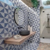 Carrelage sol effet carreaux de ciment Mura Tetuan bleu azur 15x15 cm
