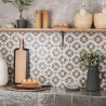 Carrelage sol effet carreaux de ciment Mura Agadir gris argent 15x15 cm