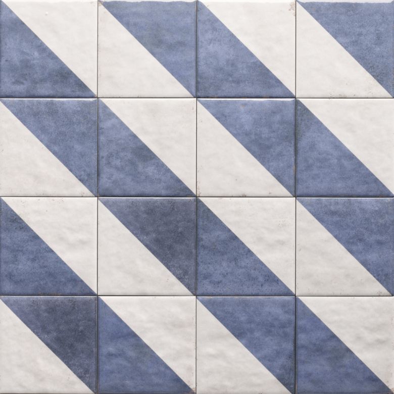 Carrelage sol effet carreaux de ciment Mura Tetuan bleu azur 15x15 cm