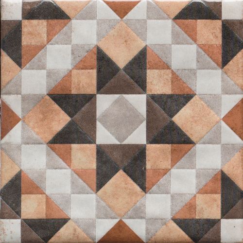 Carrelage sol effet carreaux de ciment Mura Agadir cuivré15x15 cm