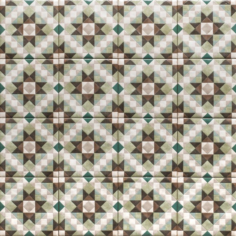 Carrelage sol effet carreaux de ciment Mura Agadir jade 15x15 cm