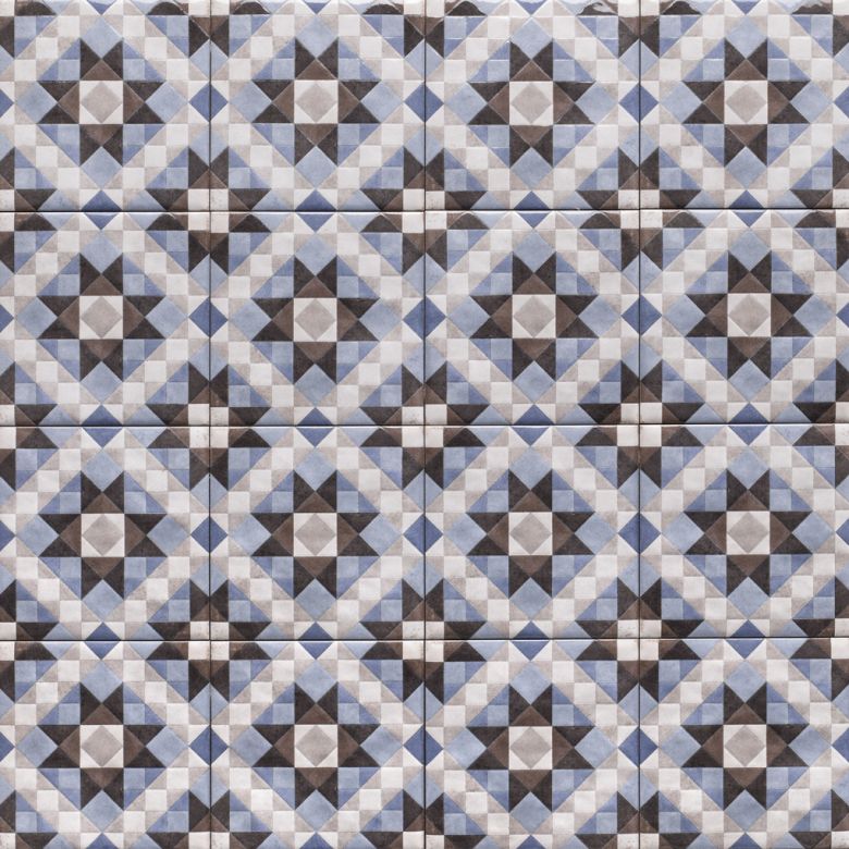  Carrelage sol effet carreaux de ciment Mura Agadir bleu azur 15x15 cm