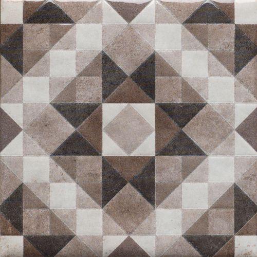 Carrelage sol effet carreaux de ciment Mura Agadir gris argent 15x15 cm