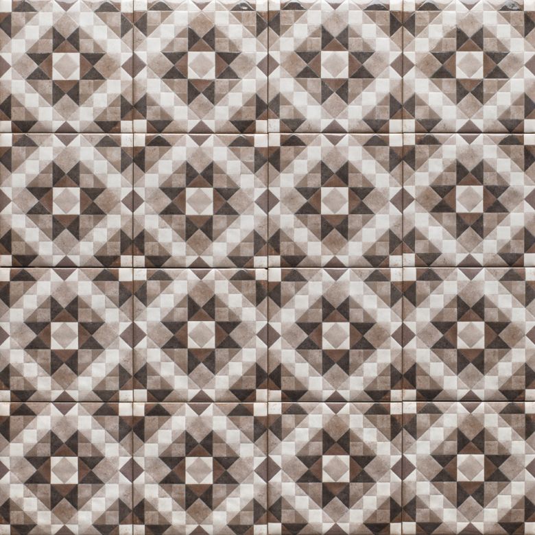 Carrelage sol effet carreaux de ciment Mura Agadir gris argent 15x15 cm