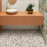 Carrelage sol effet terrazzo Rocca décor blanc 20*20 cm
