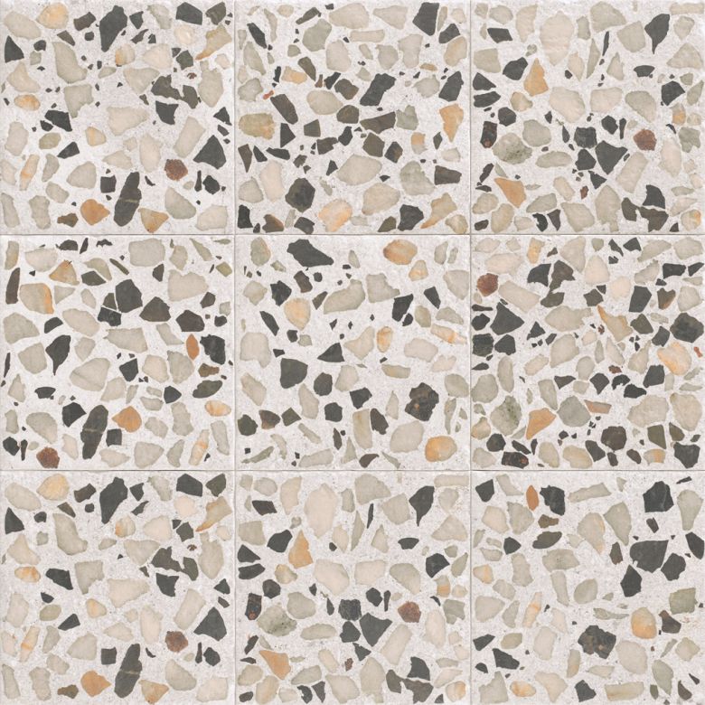 Carrelage sol effet terrazzo Rocca décor blanc 2020 cm