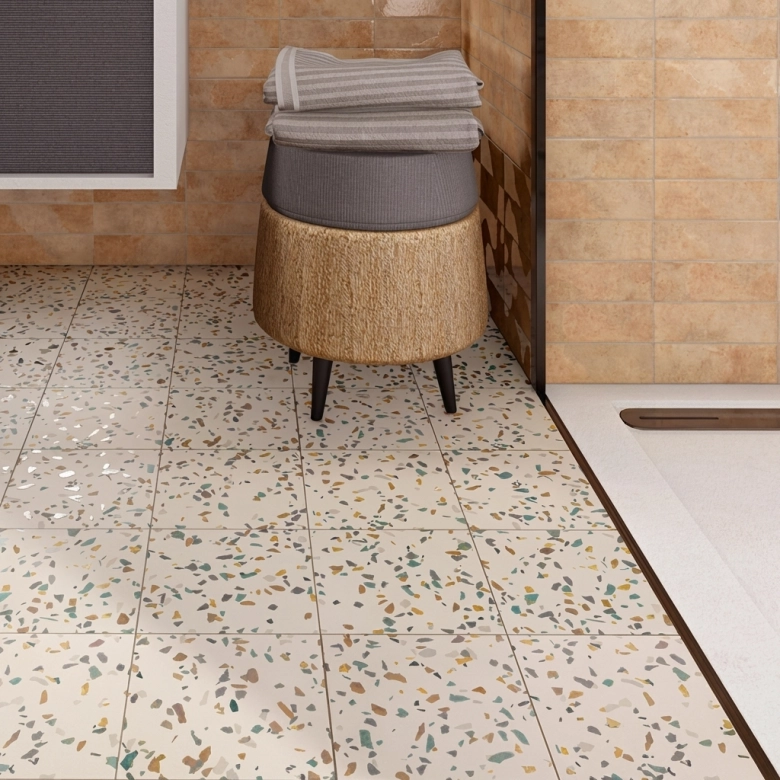 Carrelage sol effet terrazzo Ivrea nude 20*20 cm