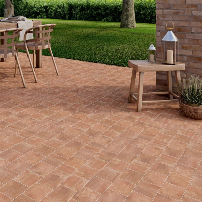Carrelage sol traditionnel Ourika Rosé 15x15 cm
