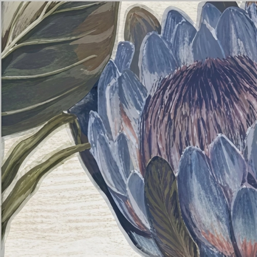 Carrelage sol et mur Antica décor Fleur bleu 20x20 cm