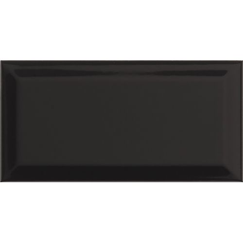 Carrelage mur Métro basic noir brillant 10x20 cm