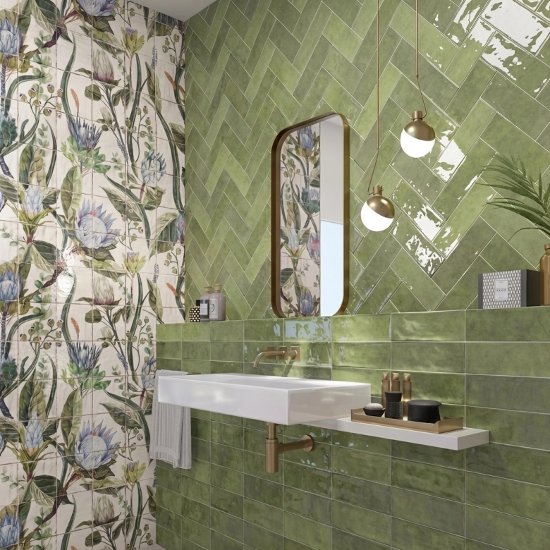 Carrelage mur Antica décor Iris 20x20 cm