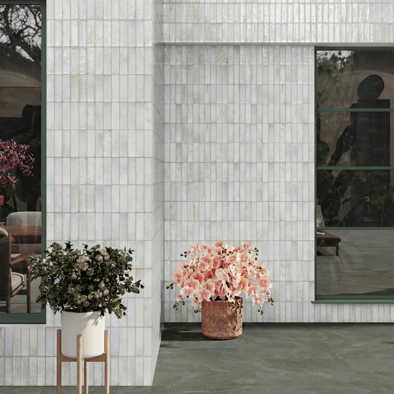  Carrelage mur effet zellige Zahara blanc grisé 32x62,5 cm