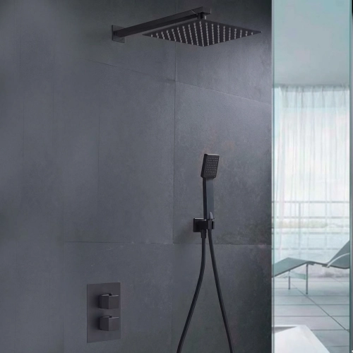 Colonne de Douche encastrée thermostatique Auger design noir