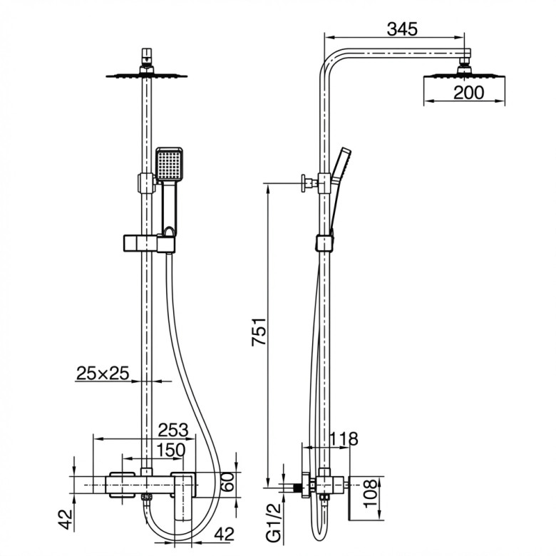 Colonne de Douche Riglione chrome