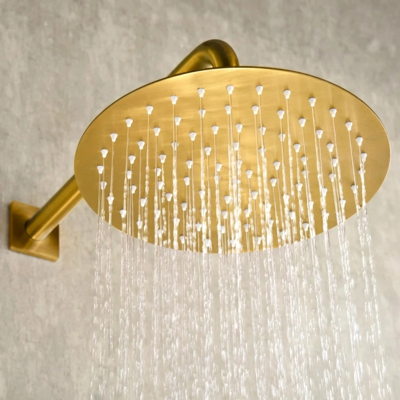 Colonne de Douche encastrée thermostatique Lhassa Or Brossé