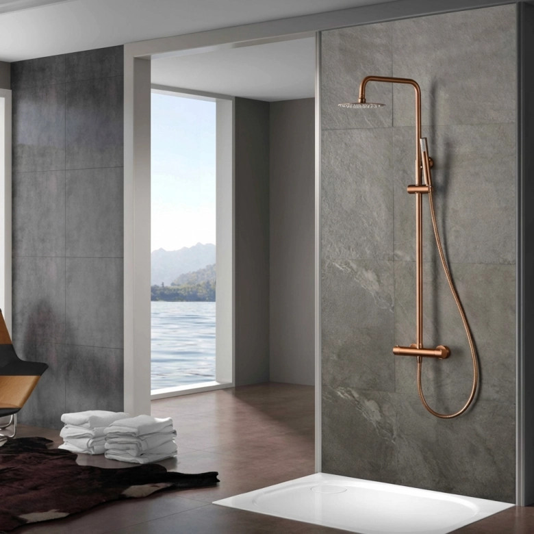 Mitigeur Douche Thermostatique Milan Or Rose