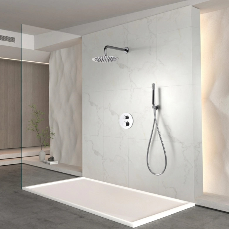 Colonne de Douche encastrée thermostatique Zena Chrome