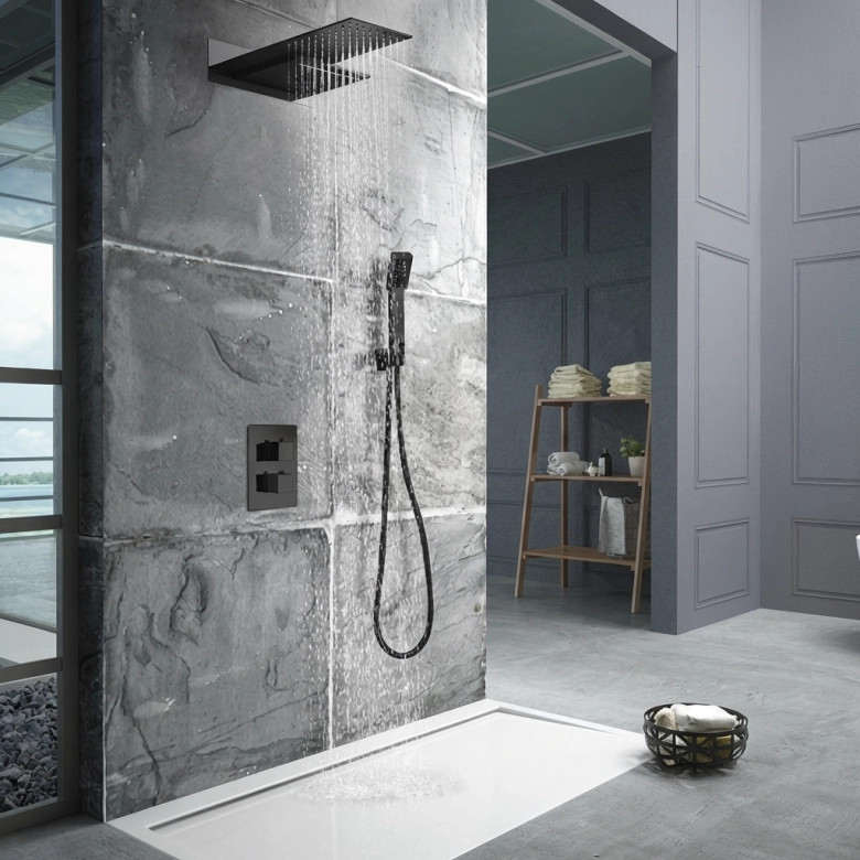 Colonne de Douche encastrée Slide design noir