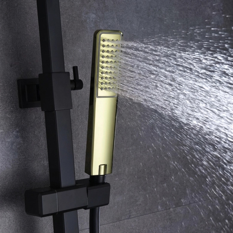 Colonne de Douche Balcaz noir mat/or