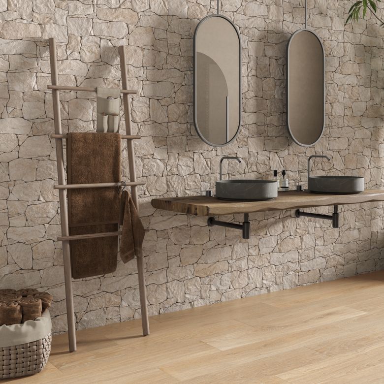 Carrelage effet parement Alba beige 33,3x65 cm