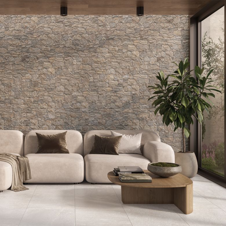 Carrelage effet parement Bari nature 33,3x65 cm