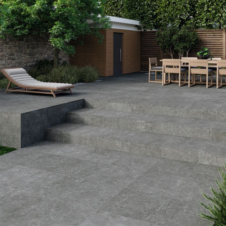 Dalle extérieur Vedra 2.0 gris bleuté R11 60x60 cm