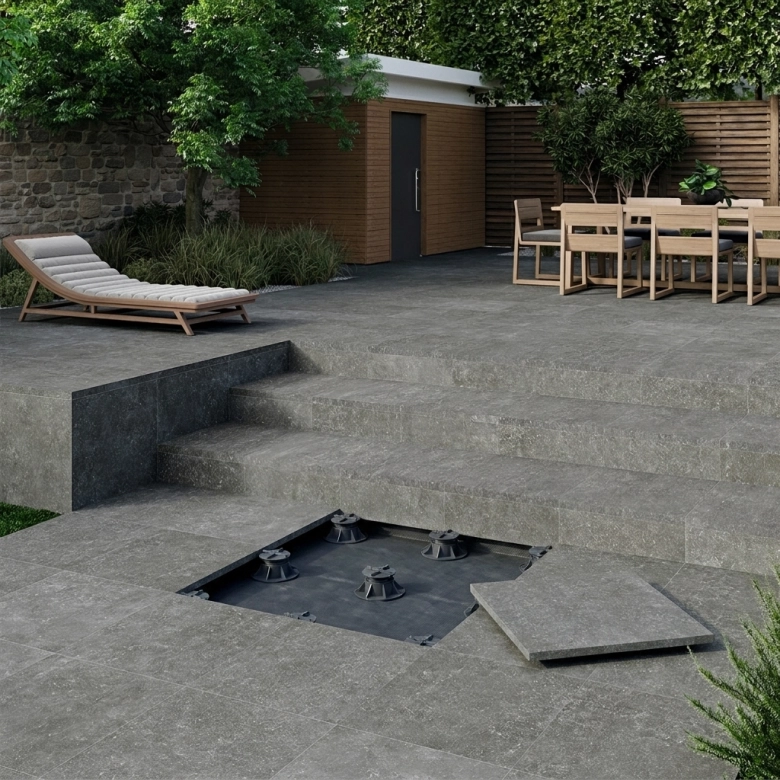 Dalle extérieur Vedra 2.0 gris bleuté R11 60x60 cm