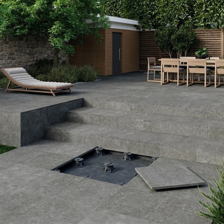 Dalle extérieur Vedra 2.0gris bleuté R11 100x100 cm