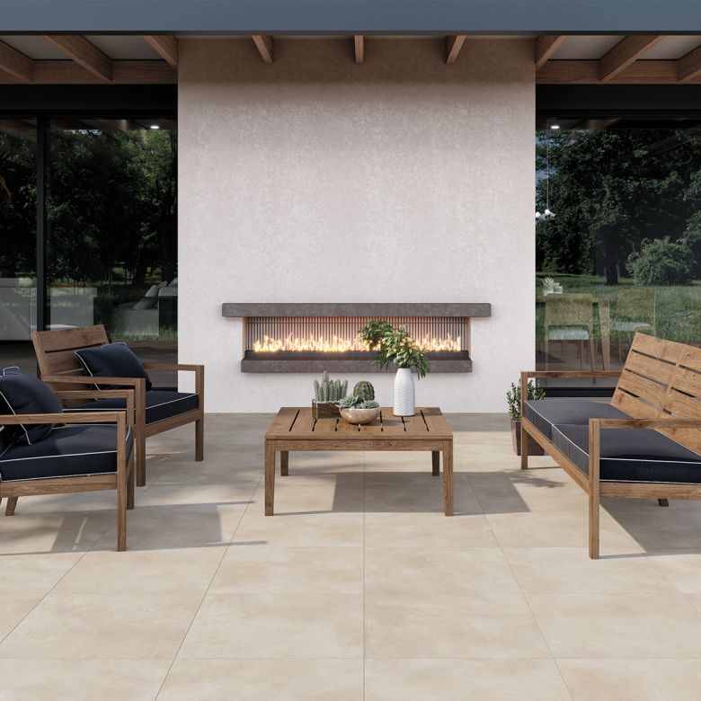 Dalle extérieur Futur 2.0 beige R11 100x100 cm