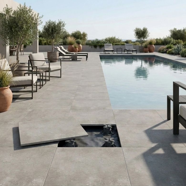 Dalle extérieur Futur 2.0 greyR11 100x100 cm