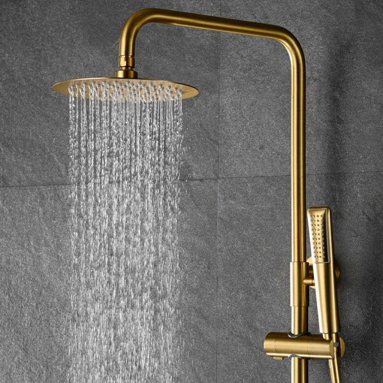 Mitigeur Douche Thermostatique Cuba Or Brossé