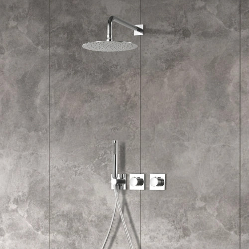 Colonne de Douche encastrée thermostatique Lhassa design chrome