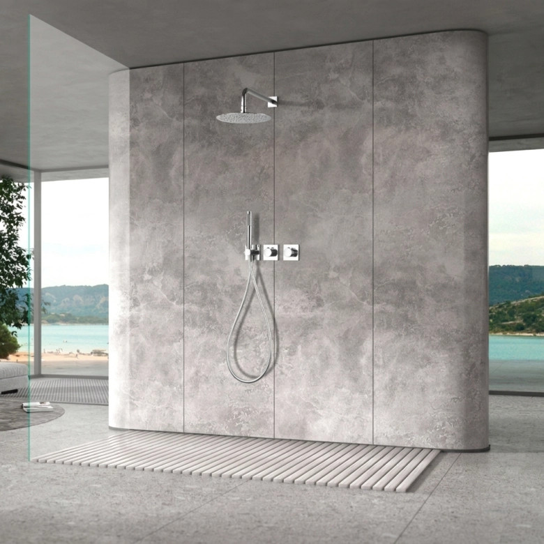 Colonne de Douche encastrée thermostatique Lhassa design chrome