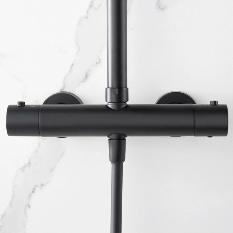 Mitigeur Douche Thermostatique Cuba Noir Mat