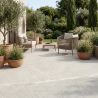 Carrelage sol extérieur effet pierre Yaiza blanc grisé R11 45x45 cm