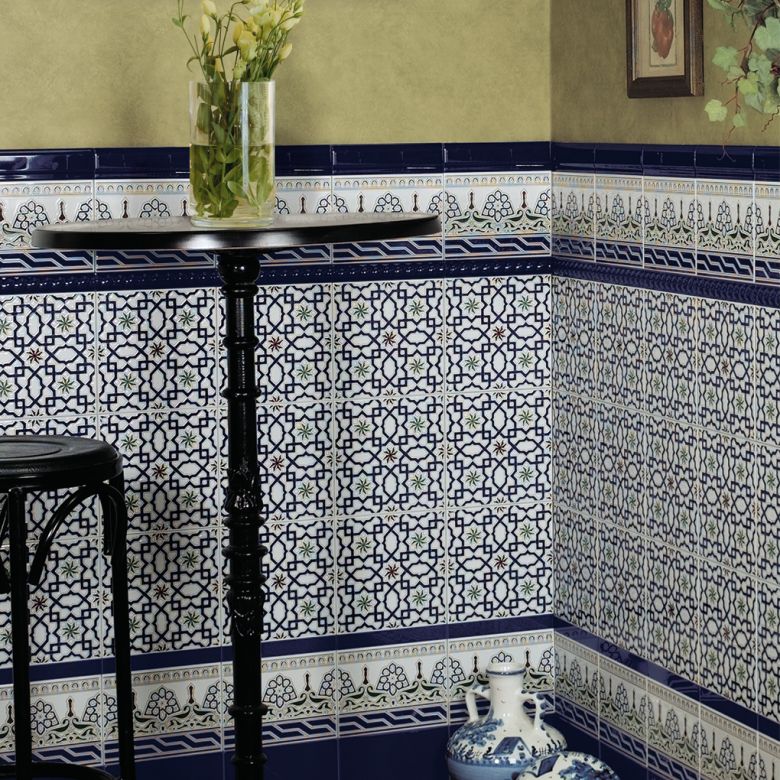 Moldura barroca azul antic 5x20 cm