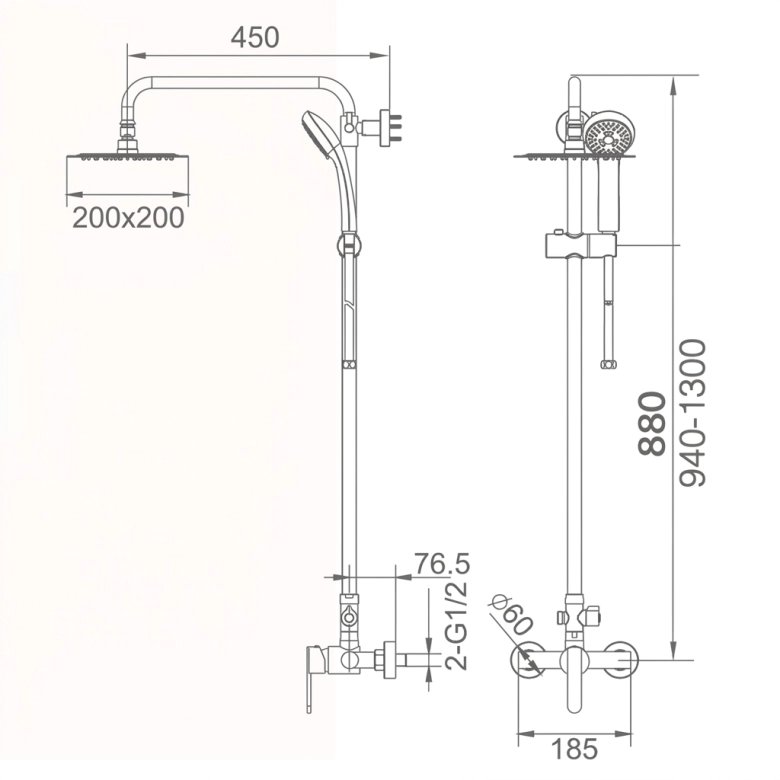 Colonne de Douche Tasir chrome