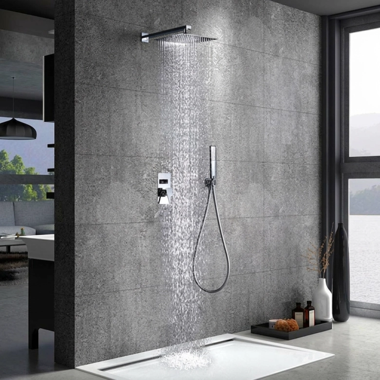 Colonne de Douche encastrée Sila design chrome