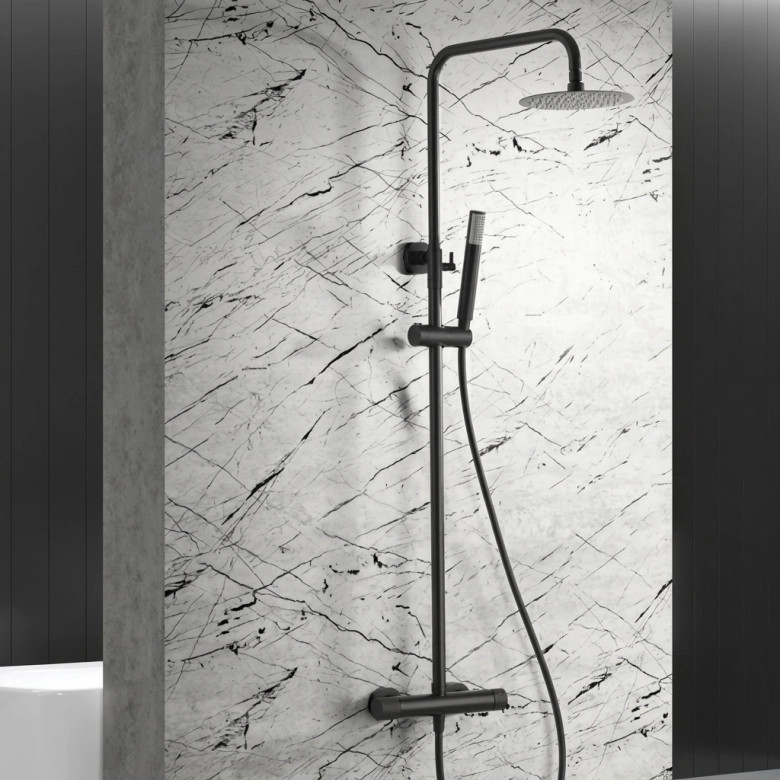 Colonne de Douche thermostatique Tokyo Noir Mat