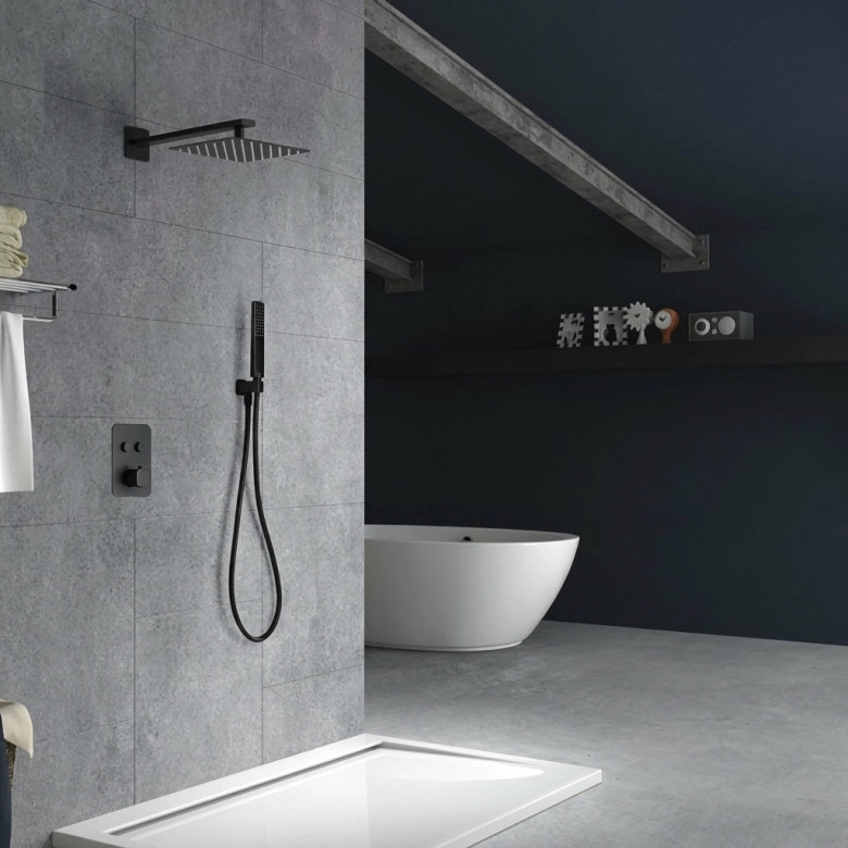 Colonne de Douche encastrée thermostatique River design noir