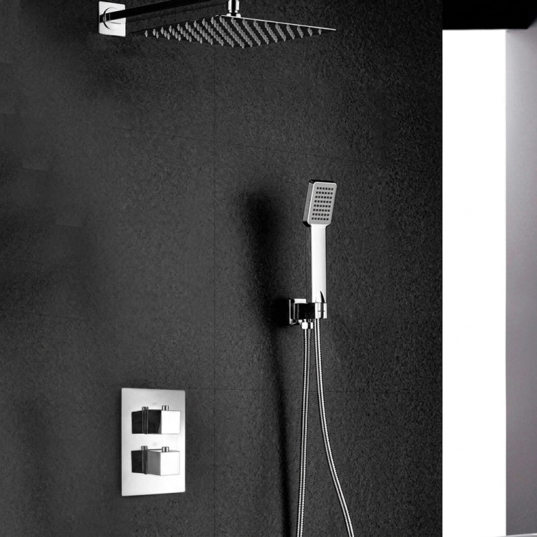 Colonne de Douche encastrée thermostatique Auger design chrome
