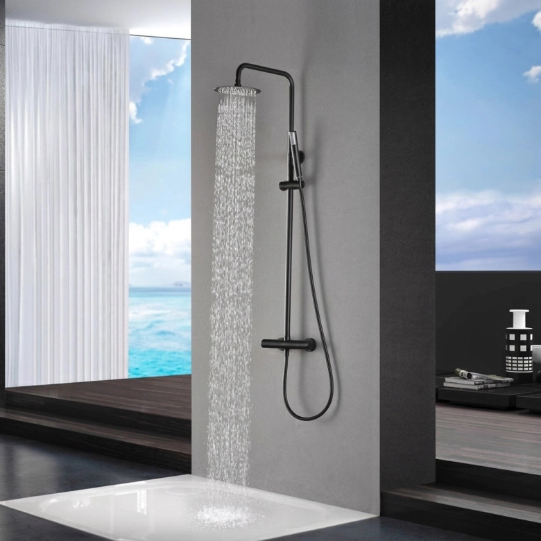 Mitigeur Douche Thermostatique Milan Noir Mat
