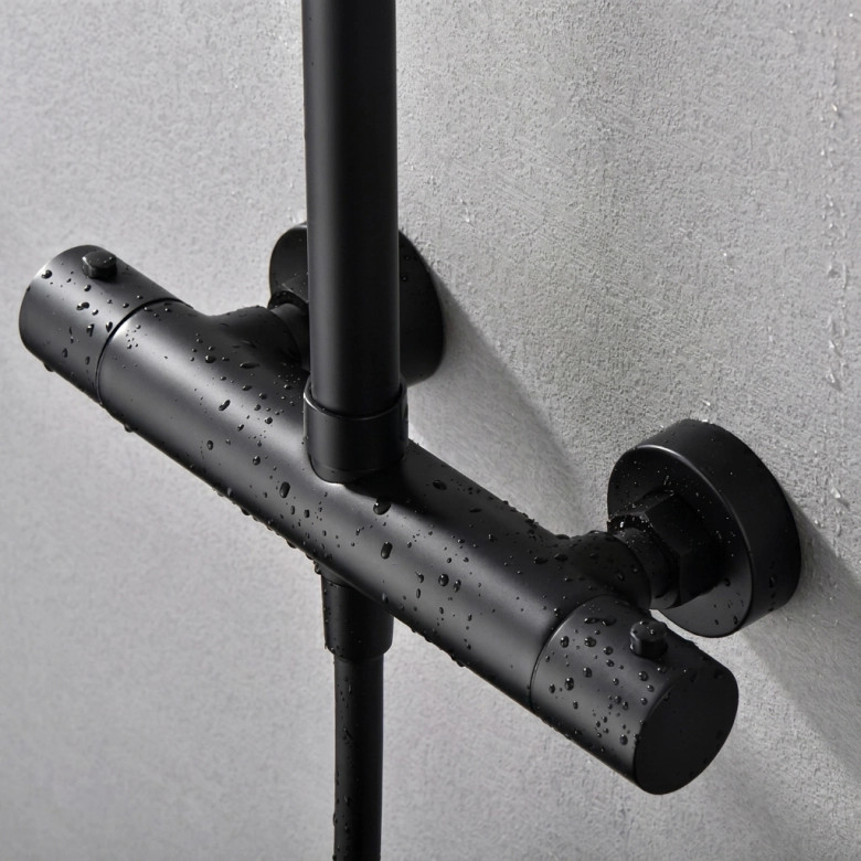 Mitigeur Douche Thermostatique Milan Noir Mat