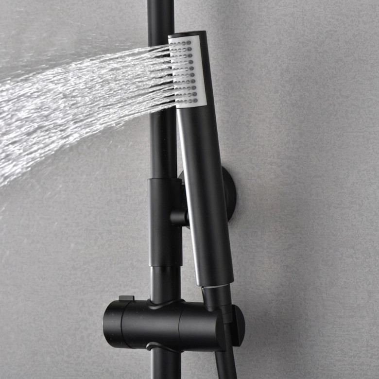 Mitigeur Douche Thermostatique Milan Noir Mat