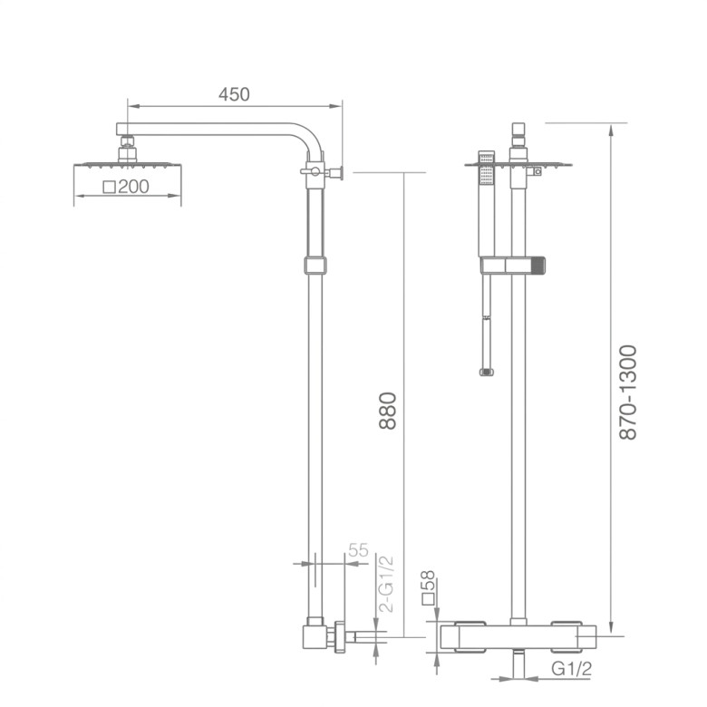 Colonne de Douche thermostatique Lerma chrome