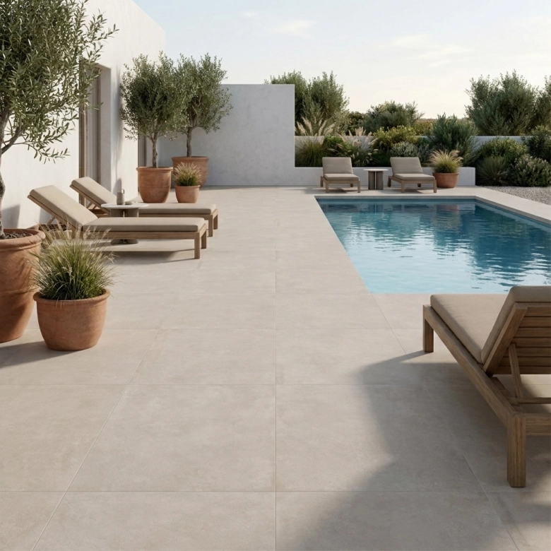 Dalle extérieur Aurel 2.0 blanc grisé R11 60x60 cm