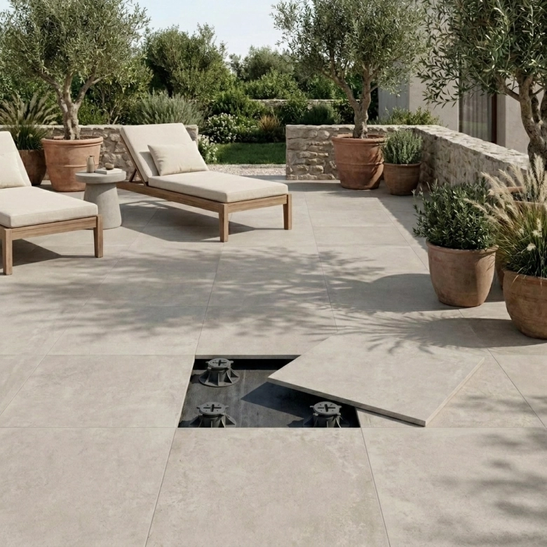 Dalle extérieur Aurel 2.0 argent R11 60x60 cm