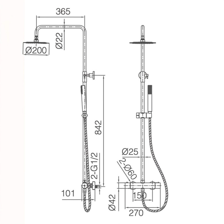 Mitigeur Douche Thermostatique Cuba Or Rose Brossé